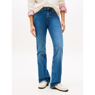 Bootcut-Jeans TOMMY HILFIGER "DNM FLO BOOTCUT RW", Damen, Gr. 29, Länge 30, flo, Denim/Jeans, Obermaterial: 99% Baumwolle, 1% Elasthan, unifarben, bootcut fit, Jeans
