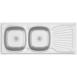 vidaXL Doppelspüle Silbern 1200x600x155 mm Edelstahl