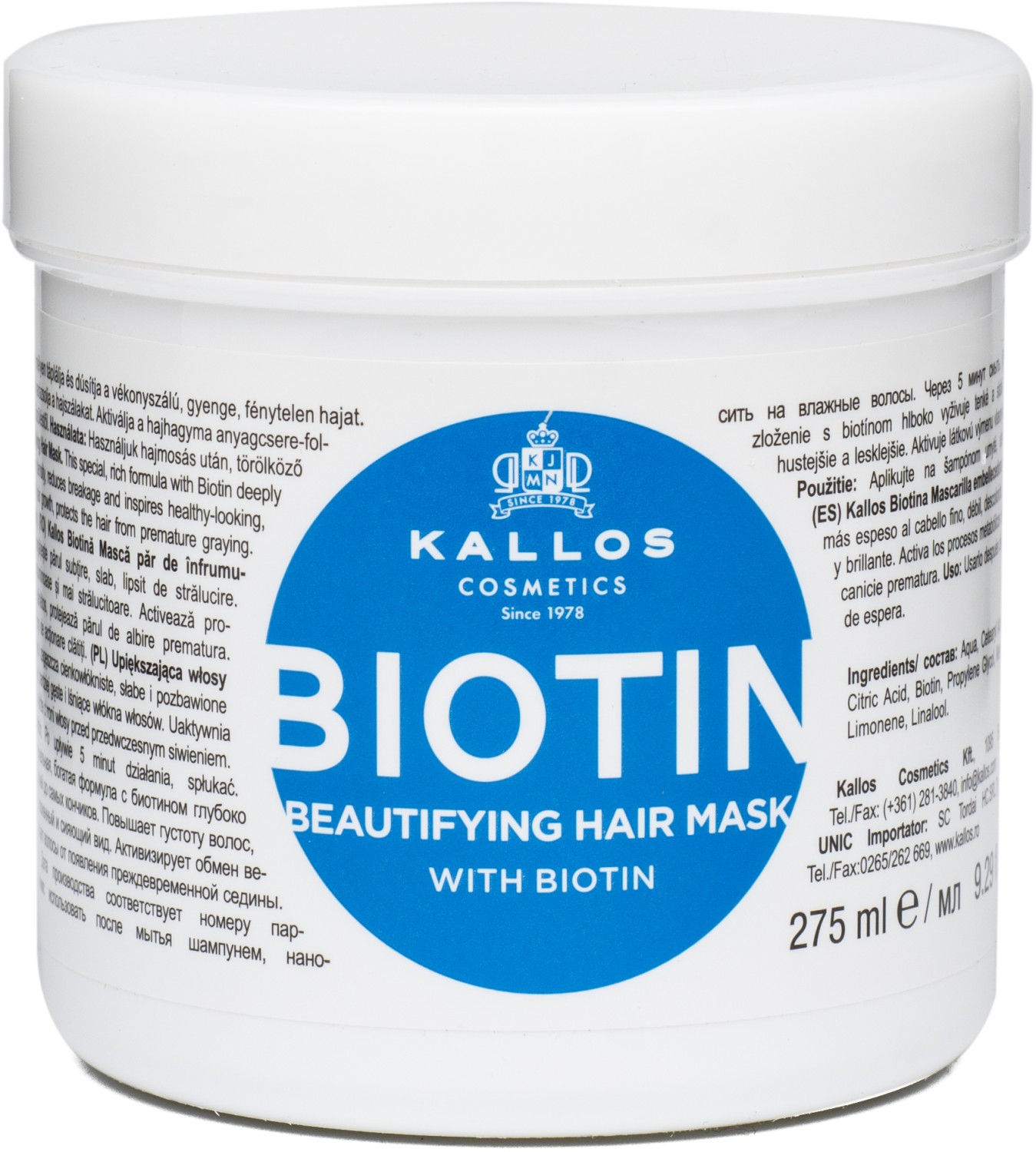 Kallos KJMN Biotin Beautifying Hair Mask 275 ml KA-KJMN2138