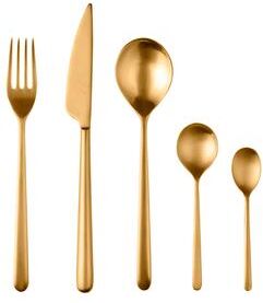 Mepra Linea Flatware Set with Moka Spoons - 30 Pieces
