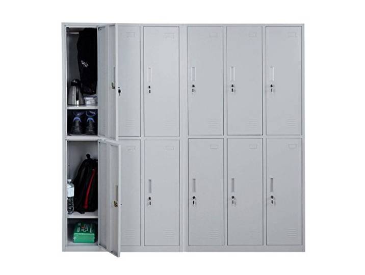 Mendler Schließfach Boston T829 Metall 12 Fächer - grau