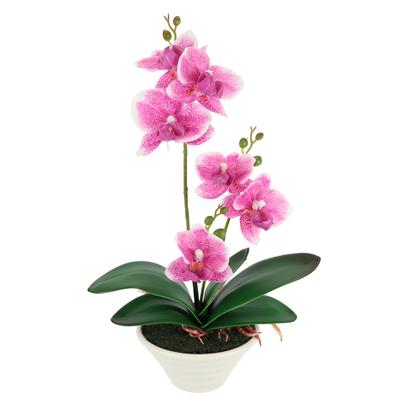 Kunstblume I.GE.A. "Kunstorchidee im Topf", dunkelrosa, B:18cm H:30cm T:12cm, Polyester, Kunstpflanzen, 30cm künstliche Orchidee mit Blüten Phalaenopsis Kunstpflanze Pflanze