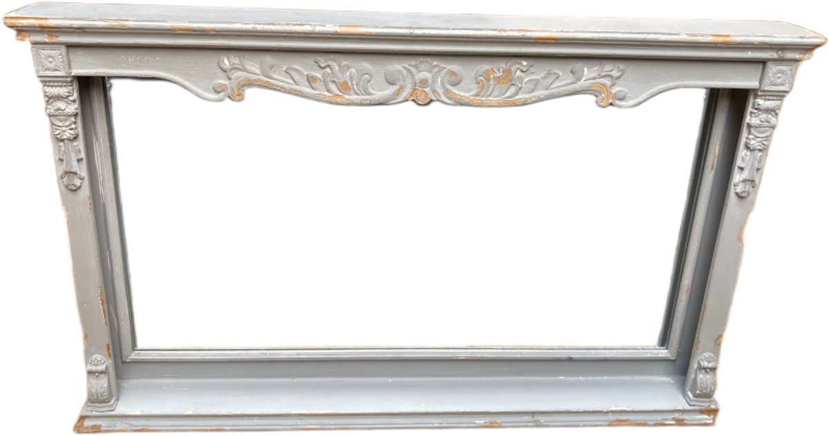 Beau Commerce Wandspiegel in hout met retro-look - grijs/blauw