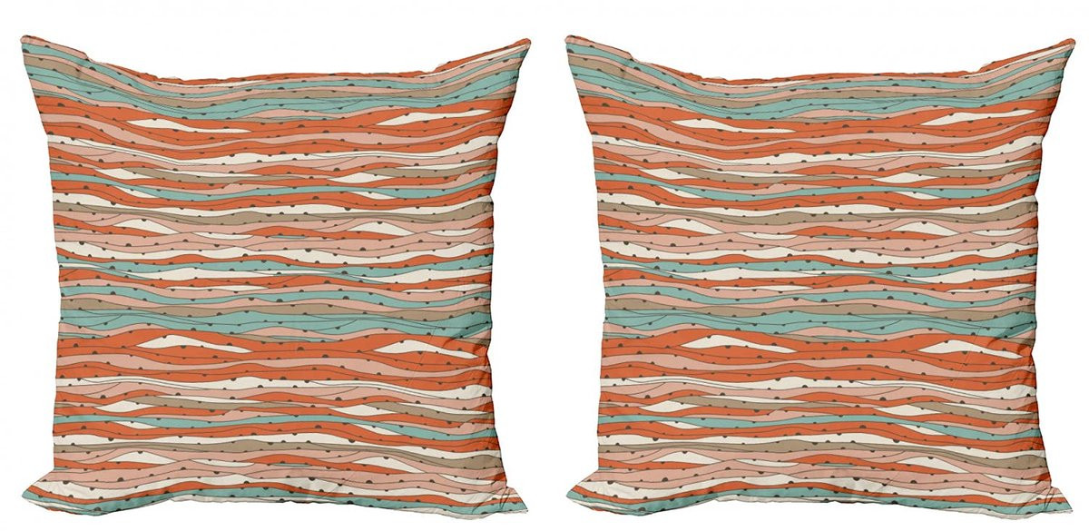 ABAKUHAUS Abstrakt Kussenhoes Set – 2x 45x45 cm – Dubbelzijdige Opdruk – Multicolor Pastel