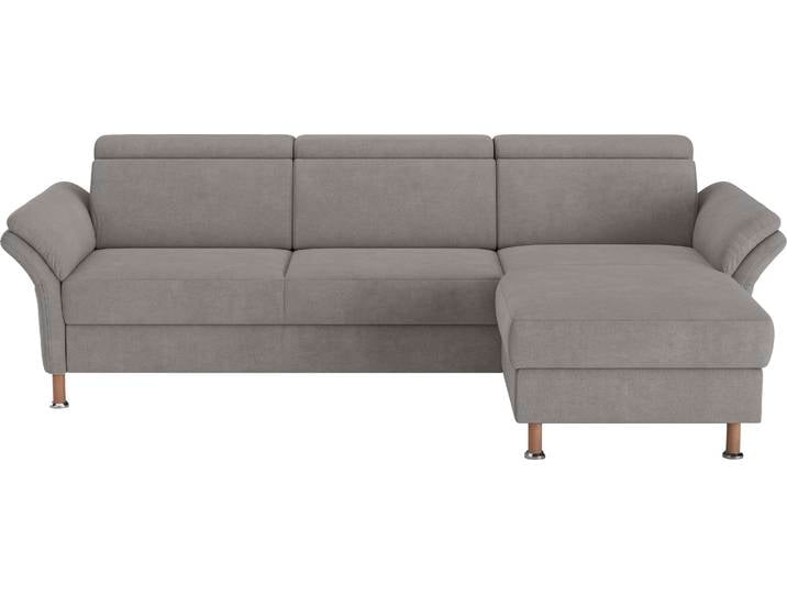 Ecksofa, Polyester, Grau 260×172 cm, Mit Motorfunktion & Bettkasten, Klassisch, Home-affaire