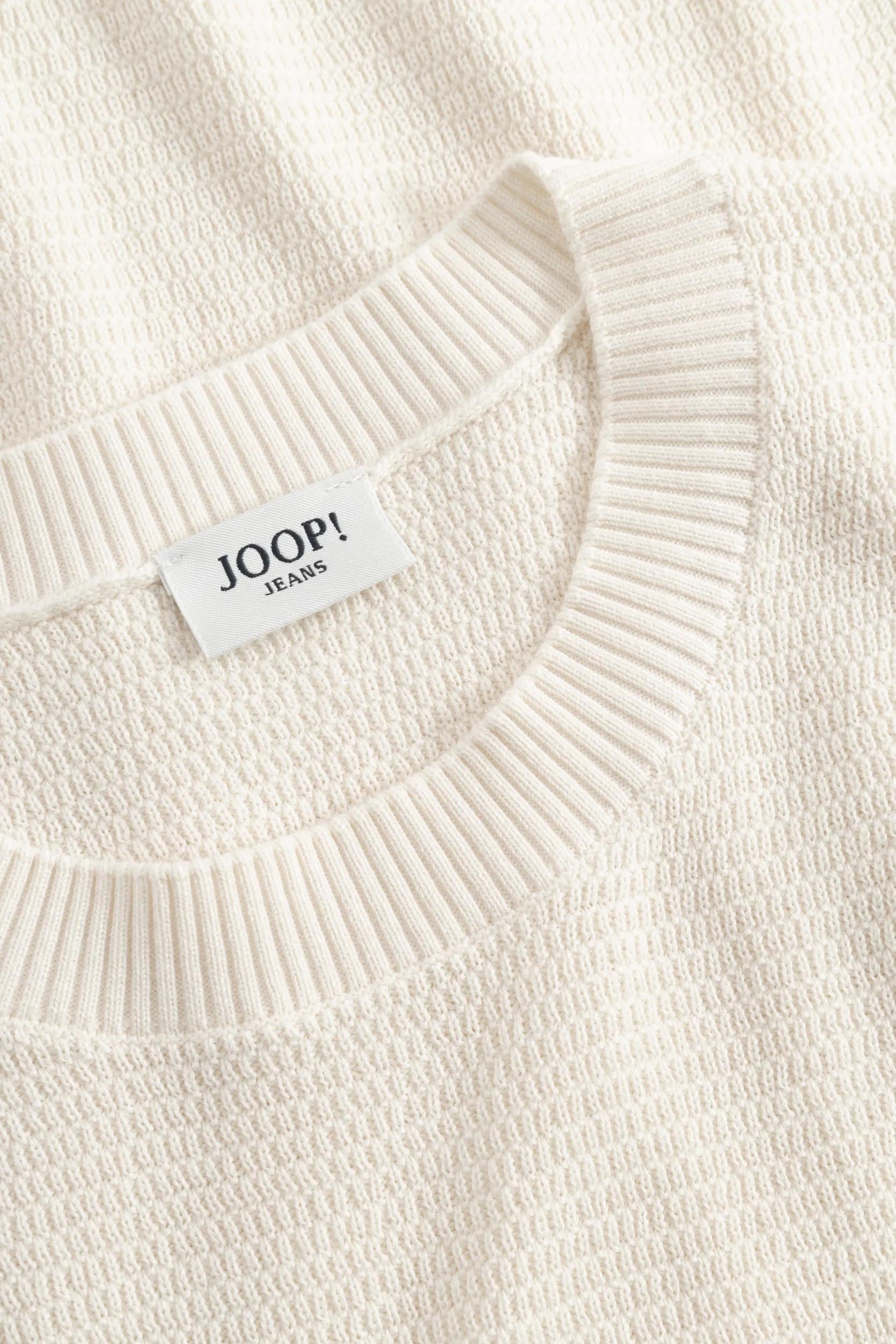 Kurzarmpullover JOOP JEANS "Sandero", Herren, Gr. S, weiss (natural), Strick, Obermaterial: 100% Baumwolle, unifarben, normal normal, Rundhals, Pullover Kurzarmpullover natural S