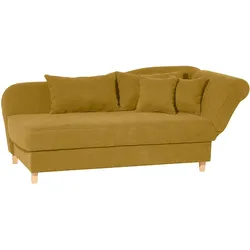 RECAMIERE mit Armteil rechts klappbar Katia Bezug Veloursstoff Buche natur / mais