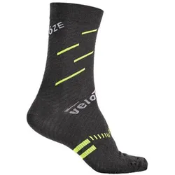 VELOTOZE Socken Merinowolle | schwarz / gelb