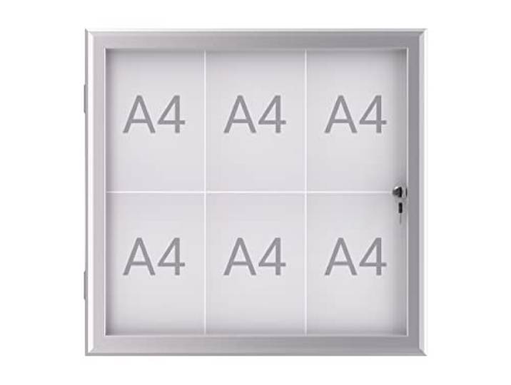 MAUL Schaukasten silber MAULexcite 6xA4 Alurahmen abschließbar Querformat Aushänge geschützt präsentieren,magnetische Rückwand für schnellen Wechsel,ESG-Sichtfenster,abschließbar für mehr Kontrolle