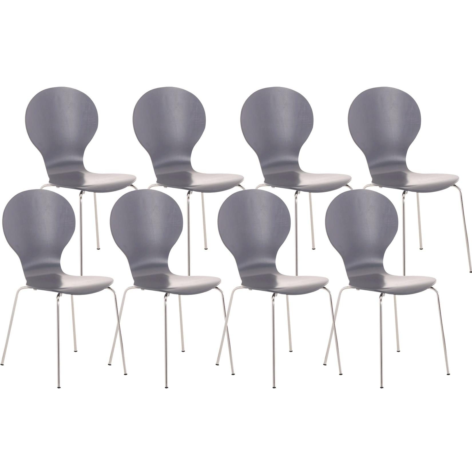 CLP 8er Set Besucherstuhl Diego Farbe: grau
