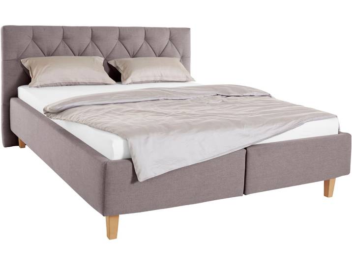 Polsterbett, 183x210 cm, Struktur (100% Polyester), Grau, Kreuzsteppung, Klassisch, Home-affaire