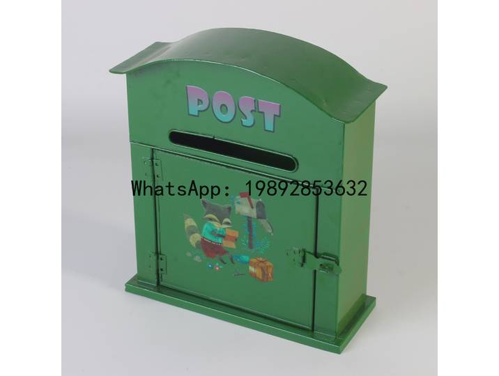 Boîte aux lettres murale Zz en métal vert, style rétro, artisanat décoratif, style pastoral