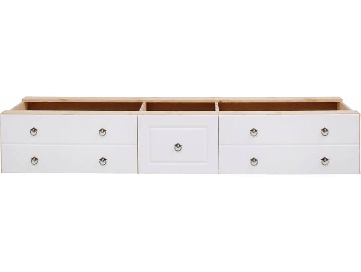 Schubkasten OTTO HOME Hugo, Bettkastenmodul mit 3 Schubladen für eine Bettseite , weiß, B:199,4cm H:33,2cm T:48,3cm, Massivholz, Schubladen, Schubkasten, für das gleichnamige Massivholzbett, massive Kiefer, FSC