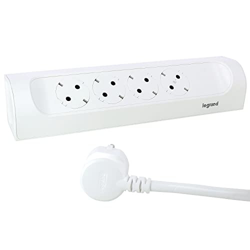Legrand Perfect-Fit 694501 Hoekstekkerdoos, meervoudig stopcontact, 45 graden hoekig, ultrawit
