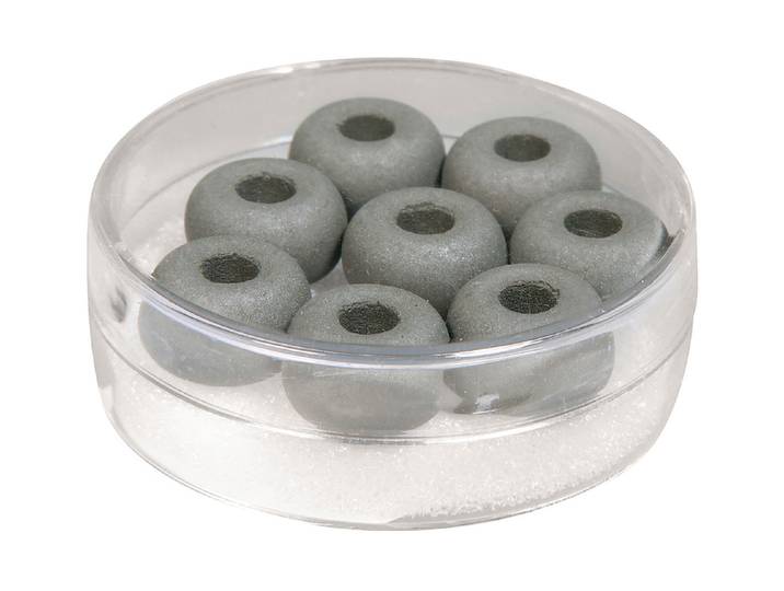 Rayher Silk-Bead Glas-Grosslochperle Anthrazit 11 mm 8 Stück