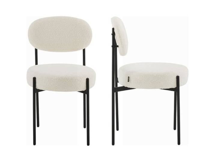Lot de 2 chaises Evora écru - HOMIFAB - Salle à manger - Tissu - Métal - Contemporain - Design