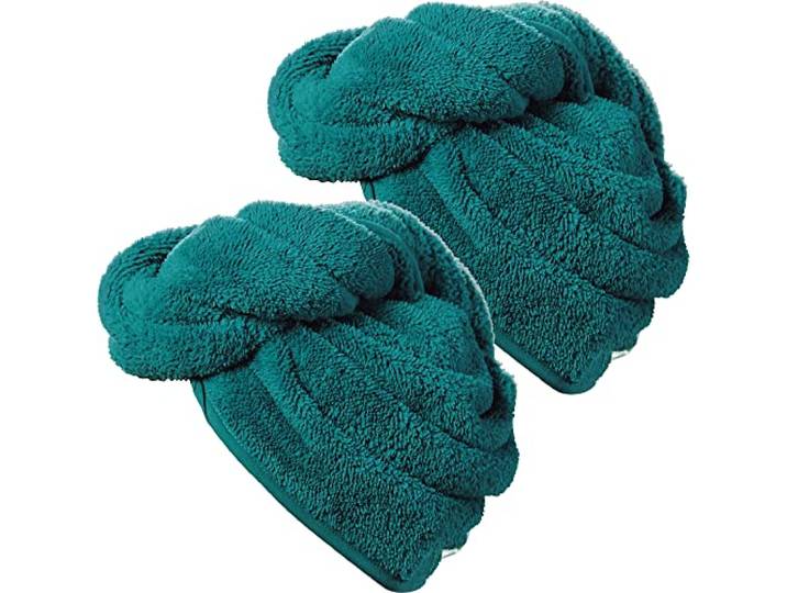 Erwin Müller Turban 2er-Pack Microfaser Petrol Größe 28x70 cm