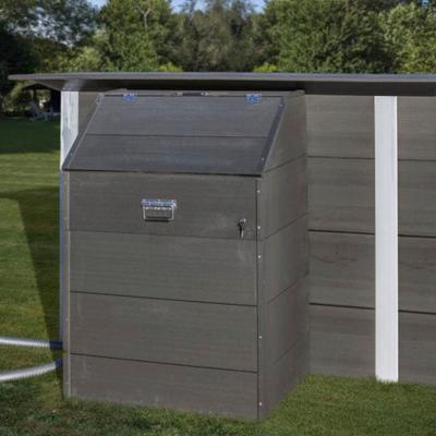 Pumpenhaus GRE, braun, B:80cm H:115cm T:60cm, WPC (Holz-Kunststoff-Komposit), Aufbewahrungsboxen, für Compositepools, BxTxH: 80 x 60 x 115 cm