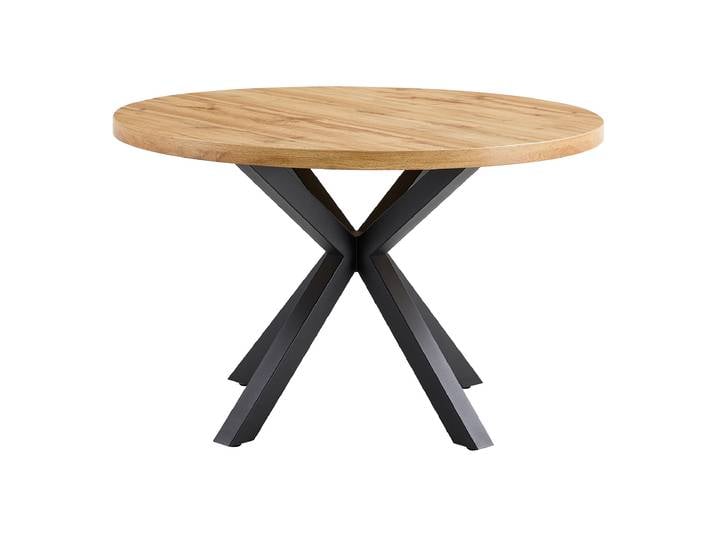 Esstisch rund 120 cm Wildeiche - Standbeine schwarz - DAMIRA