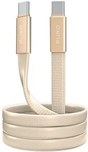 Puro Cabo Plano  Lite Slim USB-C 2.0 - 60W - 1m - Dourado