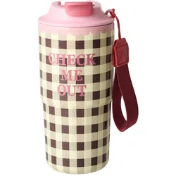 RICE Edelstahl Thermobecher Check Me Out, H19.5, Ø9 cm, 550 ml