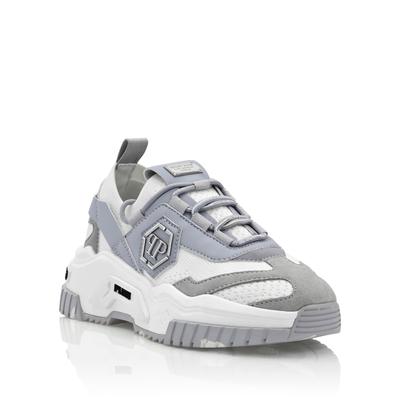 Sneaker PHILIPP PLEIN "Predator", Herren, Gr. 45, Normalschaft, grau (10, grau), Schuhe Sneaker