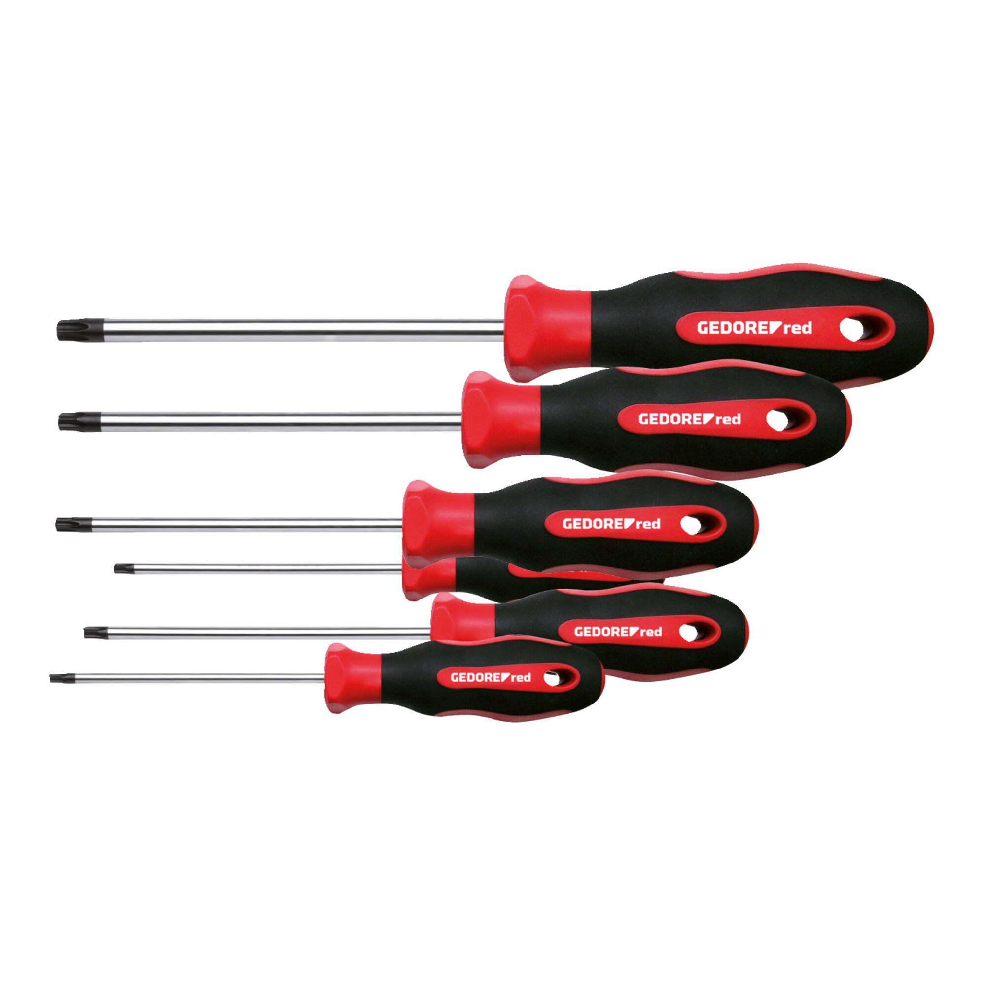 Gedore red Schraubendreher-Set 6-teilig, Schraubenzieher-Satz TX, 2-Komponenten-Griff, Stahl, Werkzeug, R38402006 (3301272)