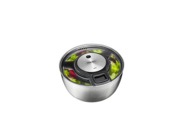 Gefu Salatschleuder Speedwing, Schwarz, Edelstahlfarben, Metall, Kunststoff, 5 l, 14 cm, Küchenzubehör, Küchenhelfer, Salatschleudern