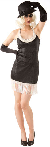 Charleston-Kleid "Daisy", schwarz/creme