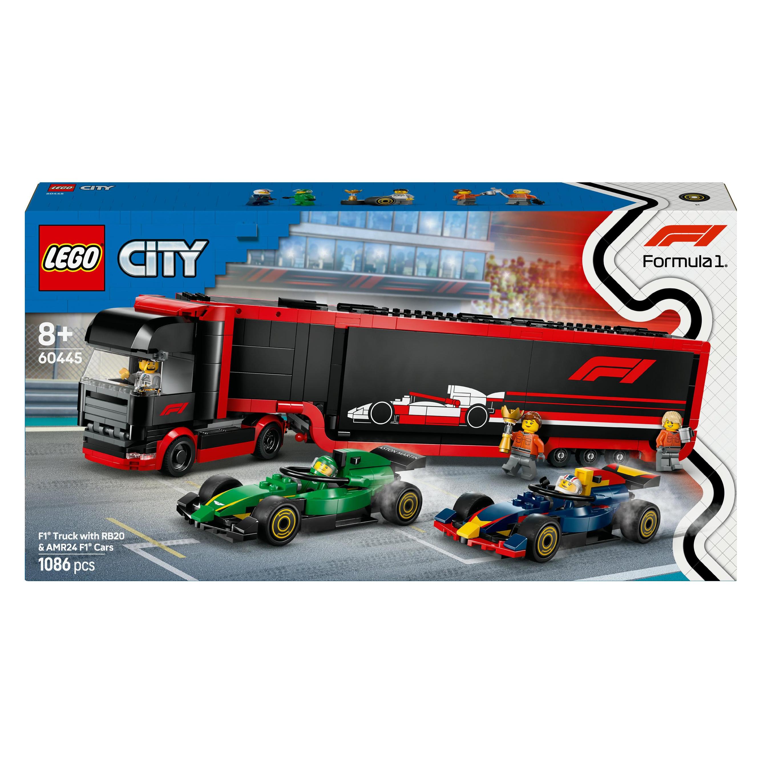 LEGO F1 Transporter mit RB20 & AMR24 F1 Rennautos (LEGO City) (60445)