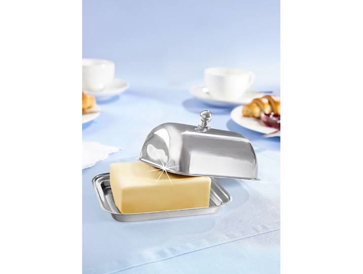 Isotherm-Butterdose aus Edelstahl, Silber