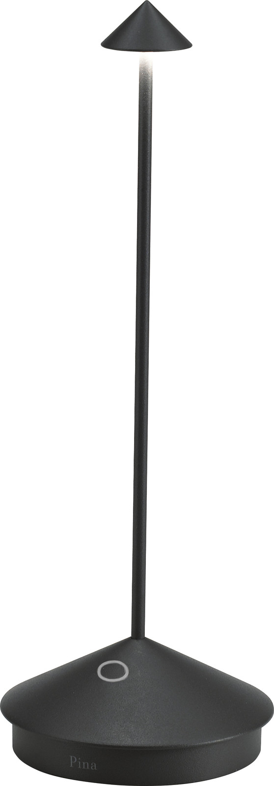 Capo Zafferano Pina tafellamp - Oplaadbare LED-buitenlamp - Zwart - Hoogte: 29 cm