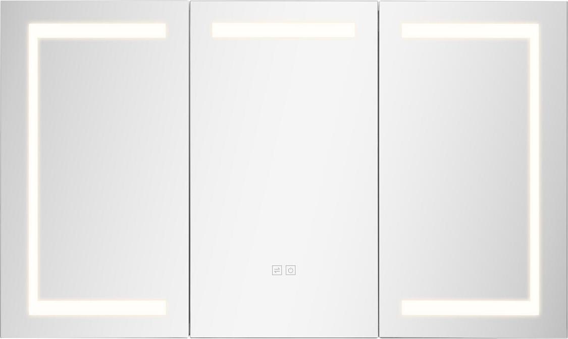 Lighted Medicine Cabinet with Tempered Glass Mirror 100x60 cm Wall-Mounted