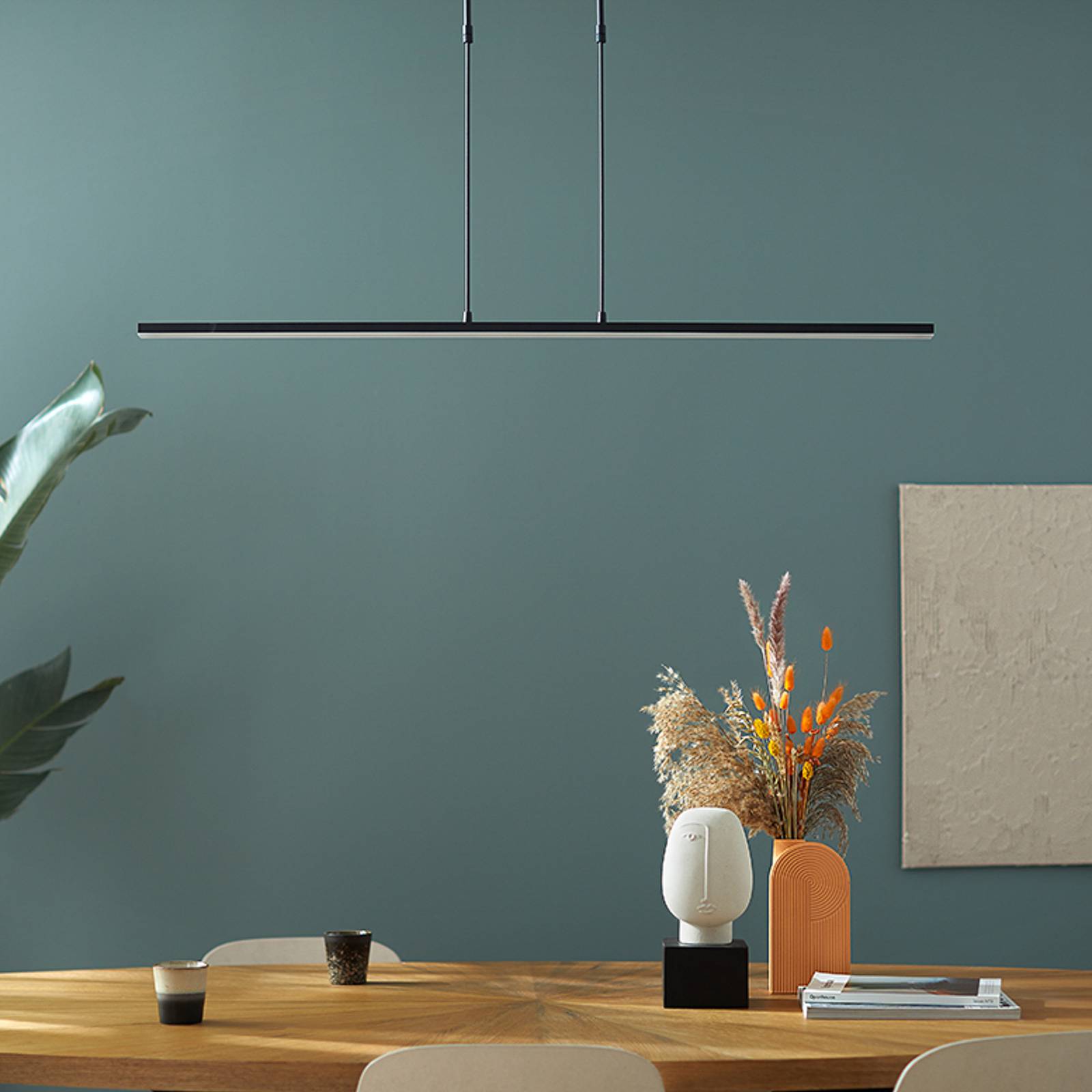 Steinhauer Pendant Light Zelena, dimmable, Black, Living / Dining Room, metal, Modern, Ceiling Light