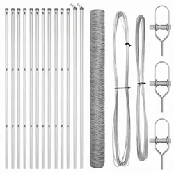 vidaXL Zaunpfosten Silber 25 x 1,6 m (50 mm Geflecht) Stahl