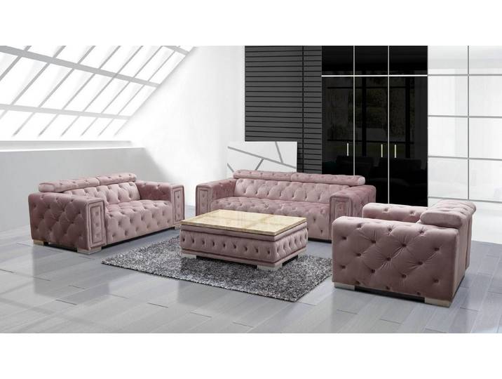 Xlmoebel Chesterfield-Sofa Chesterfield Sofa Garnitur aus hochwertigem Leder in elegantem Design, Garnitur, Hergestellt in Europa