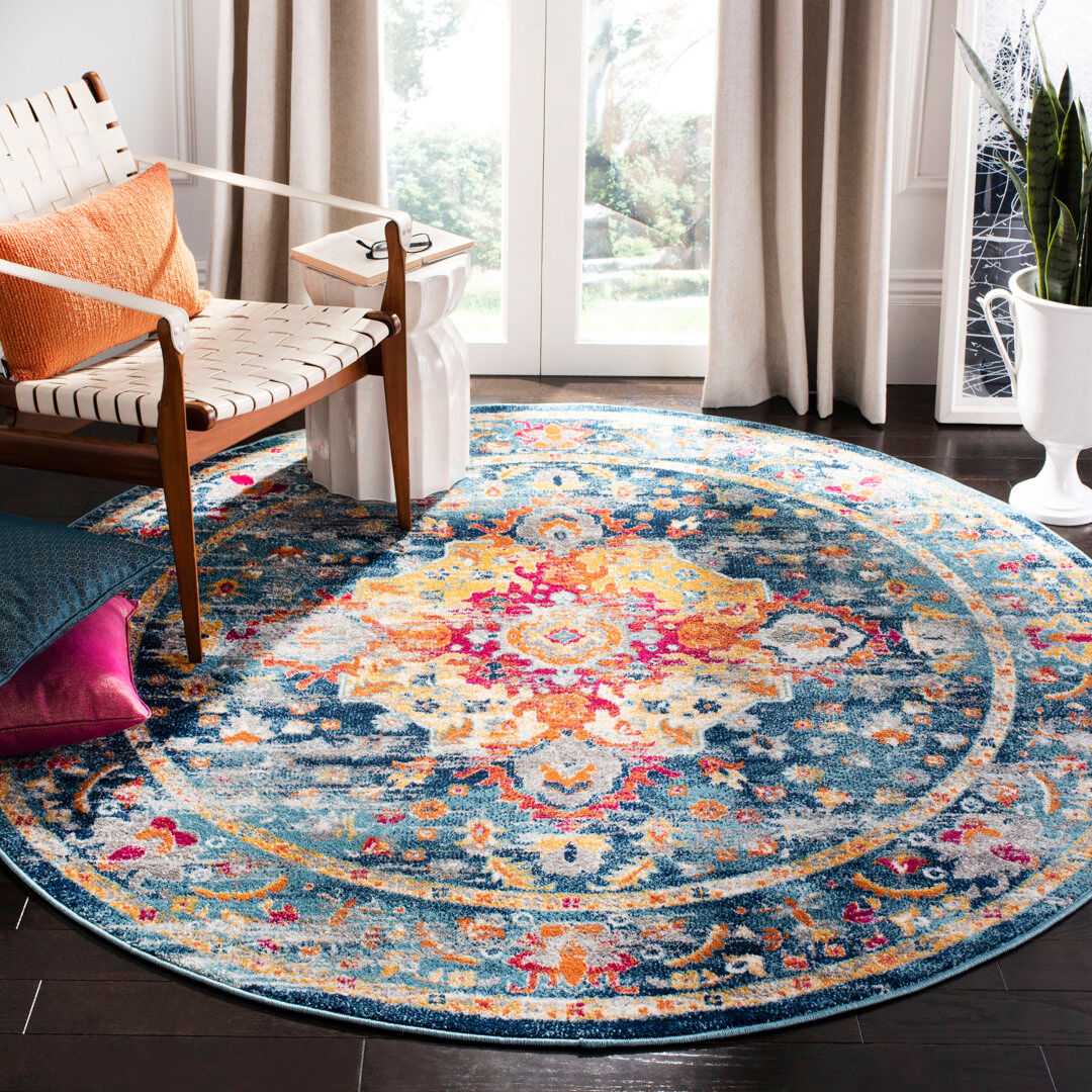 Langley Street Milo Area Rug Green;Red;Blue Round 155 cm