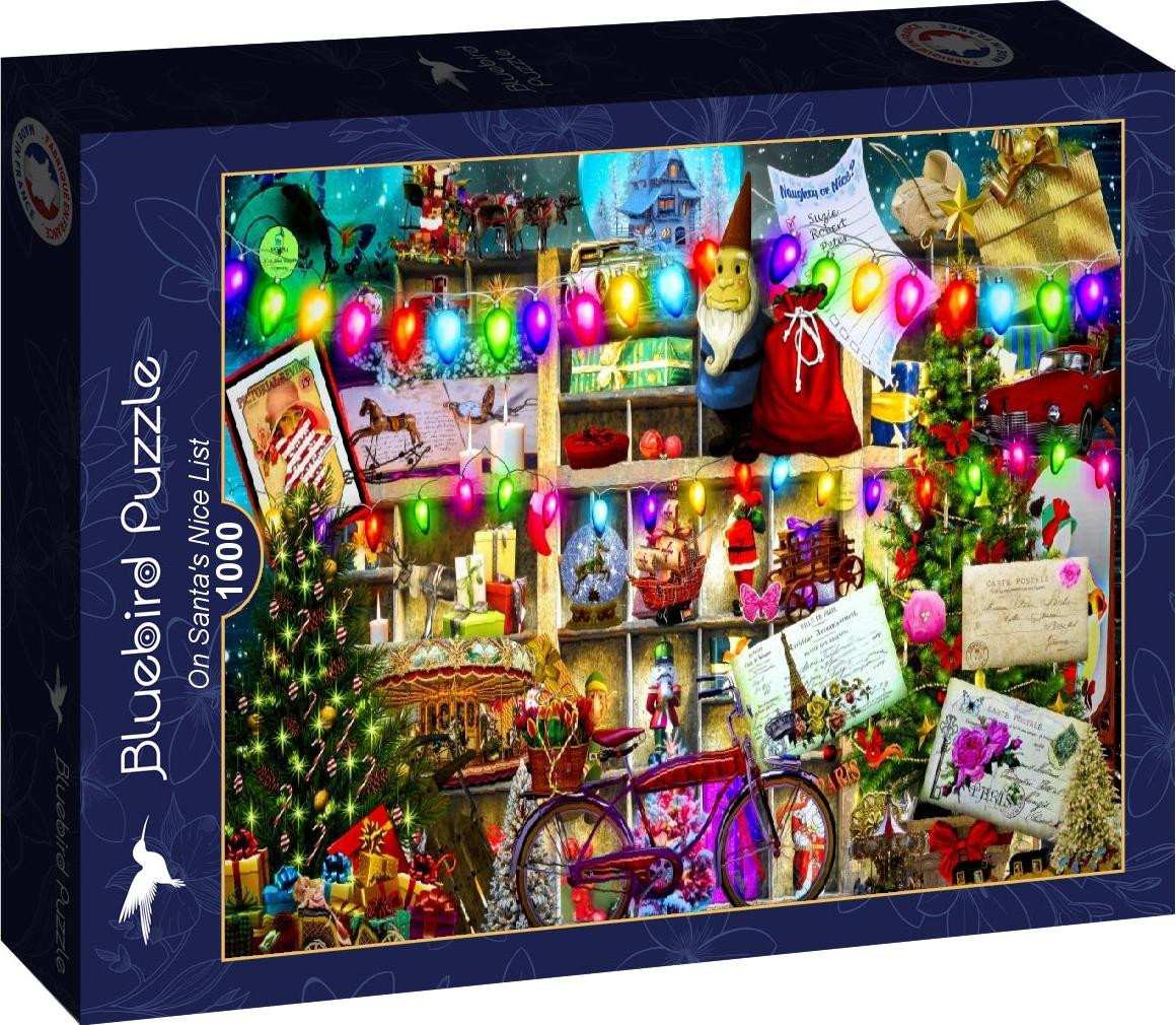 Bluebird Puzzle Kerstpuzzel Op de goede lijst van de Kerstman - 1000 stukjes