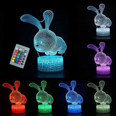 Ostern Kaninchen Lichter 3D Illusion Lampen 16 Farbwechsel Touch Tisch Schreibtisch LED Nachtlicht tolle Geschenke für Kinder