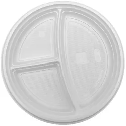 800x Teller Mehrweg PP 3-geteilt Ø 22 cm ohne Anfasser weiß
