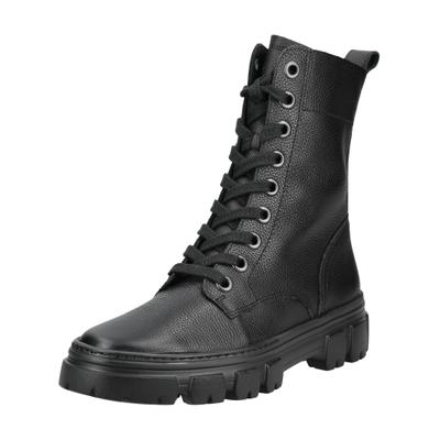 Schnürstiefelette PAUL GREEN "Paul Green Stiefelette Leder", Damen, Gr. 40, schwarz (schwarz, schwarz), Leder, Schuhe Schnürstiefelette