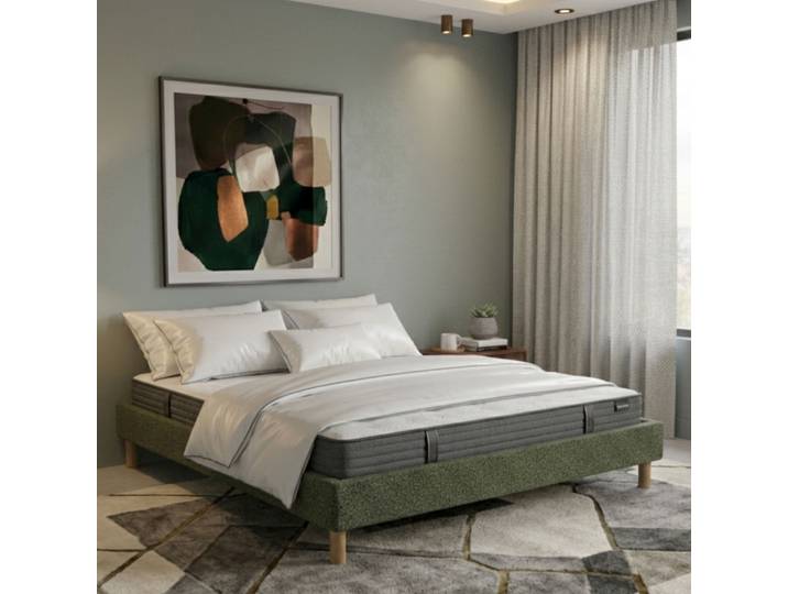 Lit Adulte 180x200 Cm Bouclette Olive