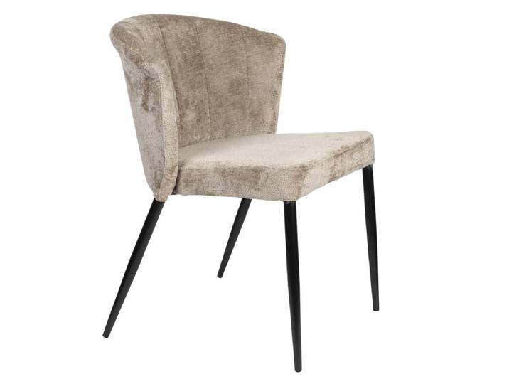 Esszimmerstuhl Delvian 2er-Set – aus Chenille - Taupe - Stoff - Luxusbetten24