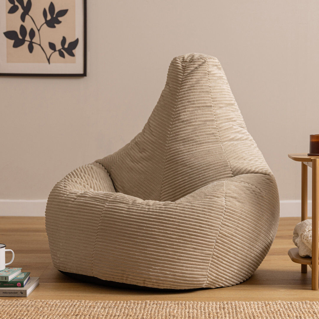 icon Dalton Corduroy XL Recliner Bean Bag, Teal Beige Large