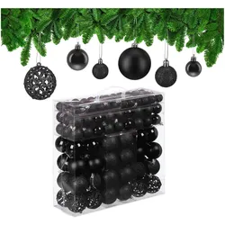 Relaxdays, Christbaumschmuck, Weihnachtskugeln-Set (150x)