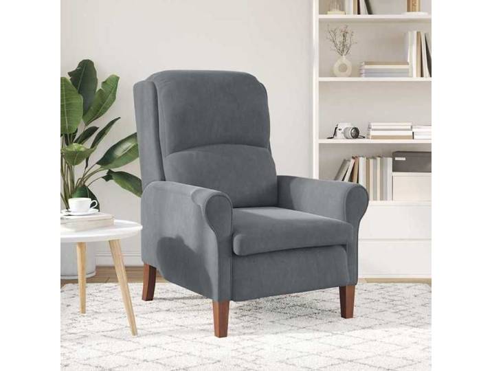Soldes d'automne Gris Siège/Fauteuil - 76x94x102cm - fauteuil - gris foncé - 76x94x102cm Velours 9534243118054