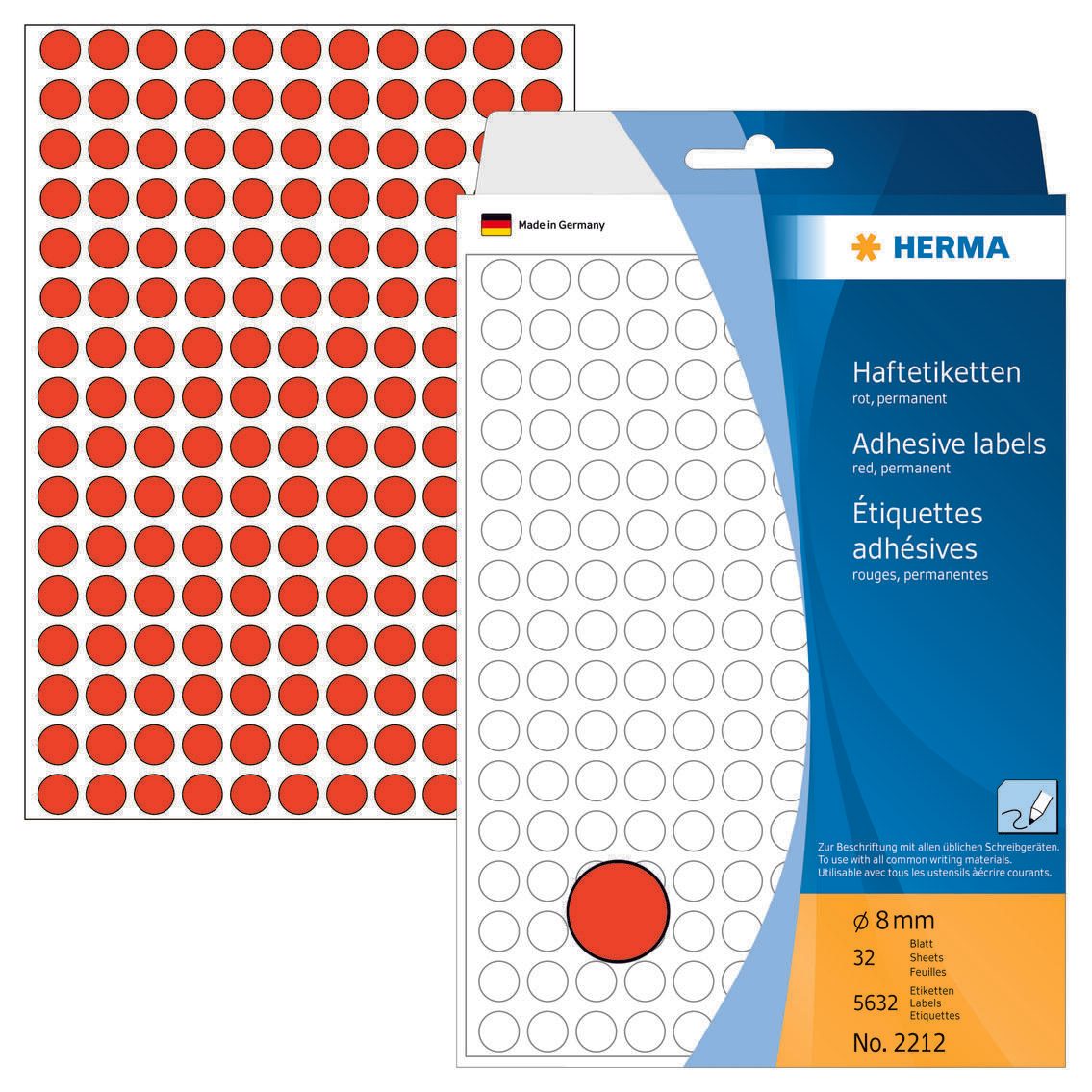 HERMA Klebepunkte Ø 8,0 mm rot 2212