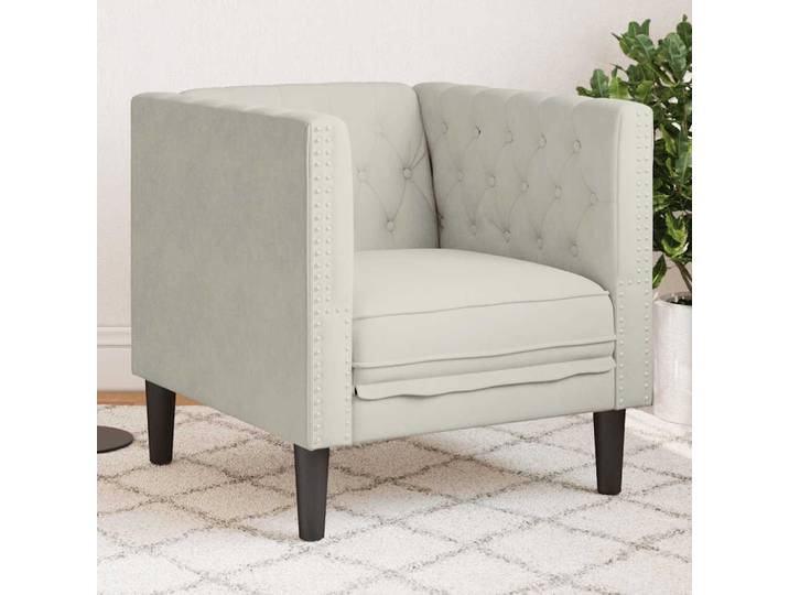 vidaXL Chesterfield-Sessel Creme Samt
