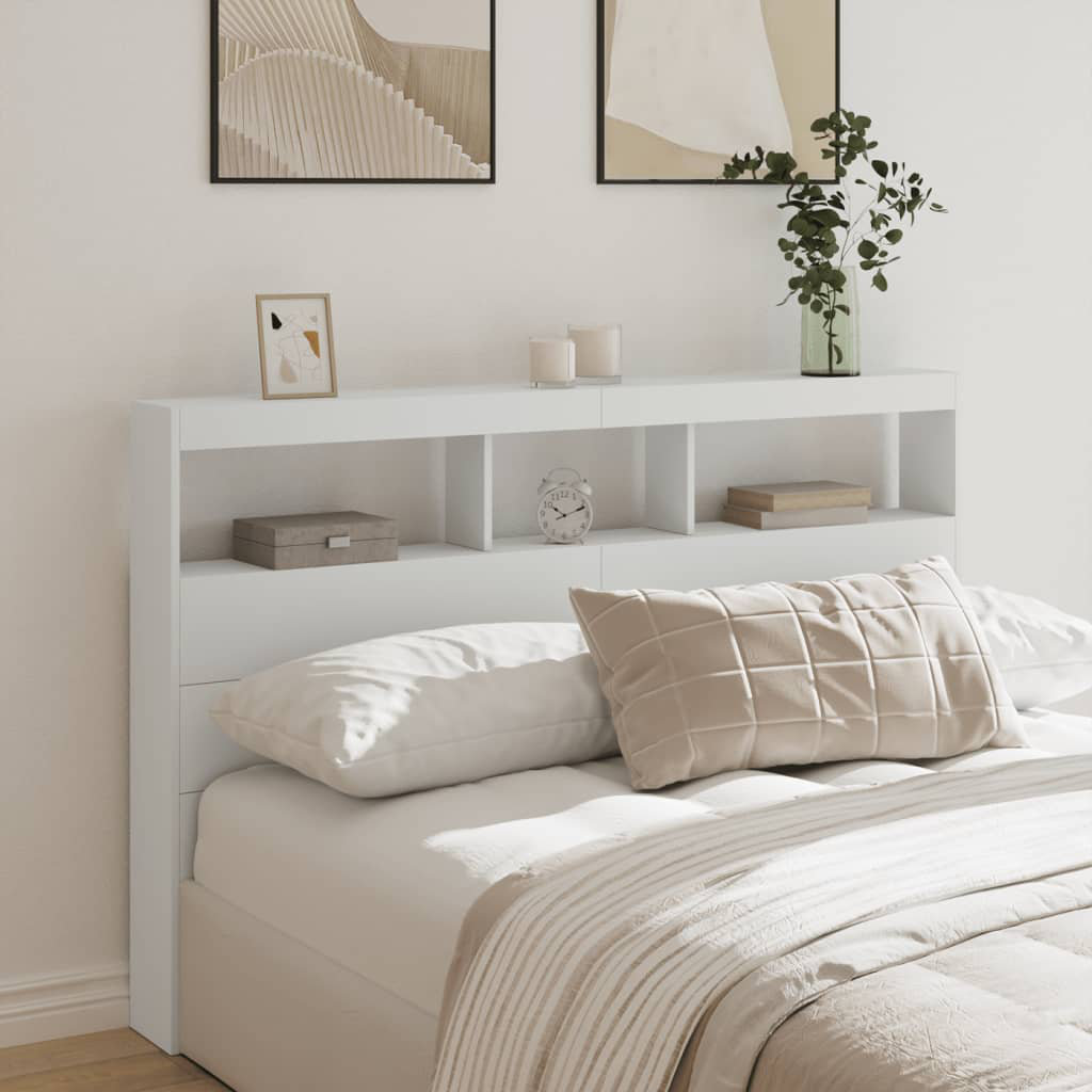 Metro Cedria Bookcase Headboard White Kingsize - 160 x 200 cm