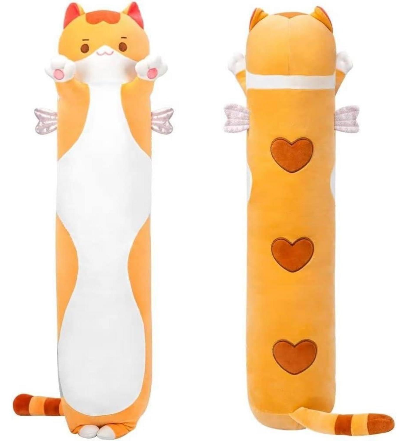 Mewaii Pluche kattenkussen Oranje 130 cm